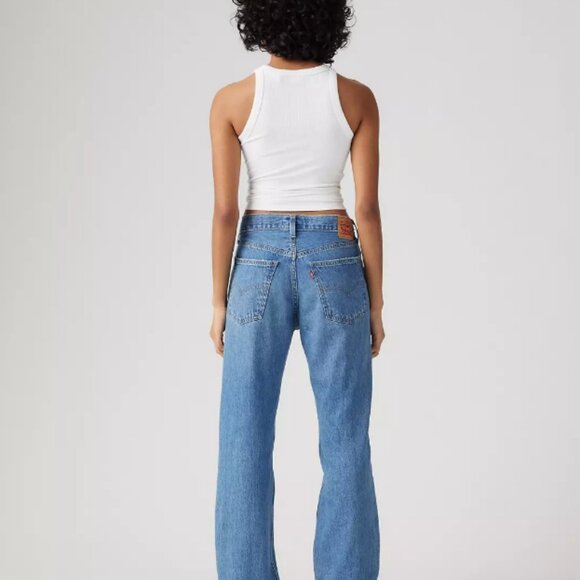 Levi’s Low Pro Straight Leg Jeans women Size 30 Rough Diamond Medium Wash - Picture 3 of 14